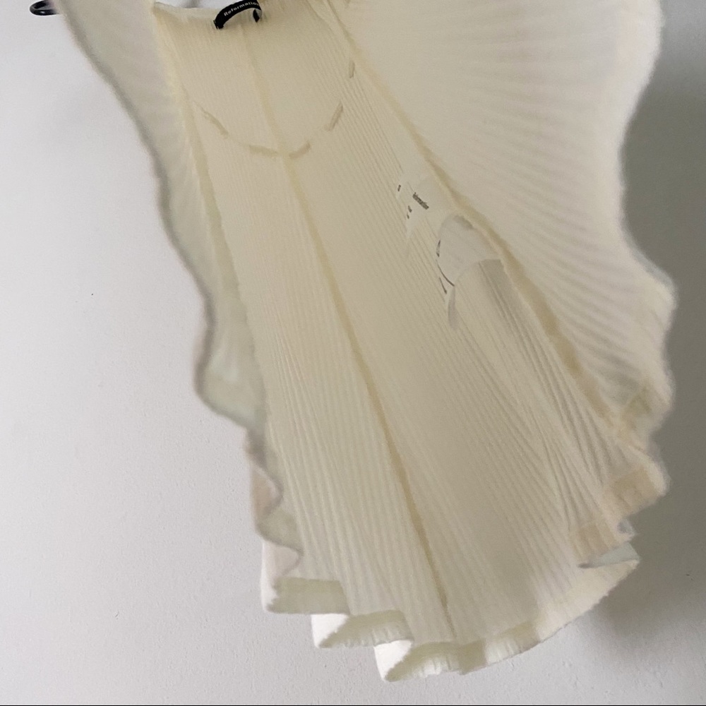 Reformation Granada Ribbed Ruffled White Mini Dress - Picture 10 of 12